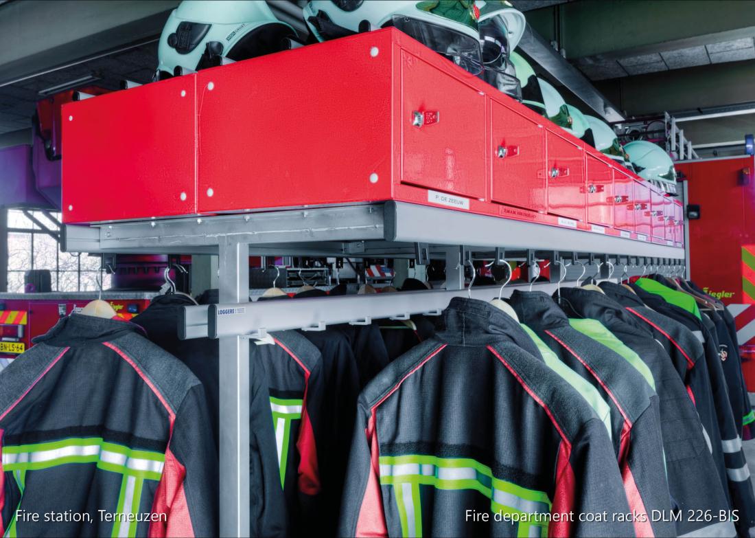 Fire station, Terneuzen_Fire department coat racks DLM 226-BIS