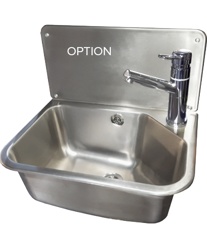 Ausgussbecken mit Hahnbank