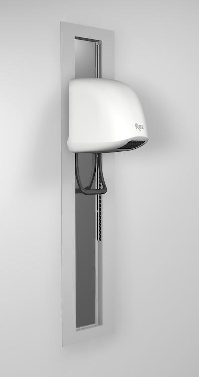 Sèche-cheveux REZ-Beluga UPV/S: encastré avec réglage en hauteur et miroir