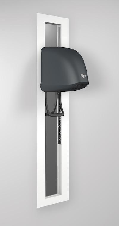 Sèche-cheveux REZ-Beluga UPV/S: encastré avec réglage en hauteur et miroir