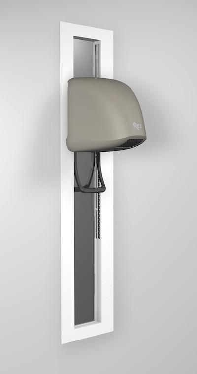 Sèche-cheveux REZ-Beluga UPV/S: encastré avec réglage en hauteur et miroir