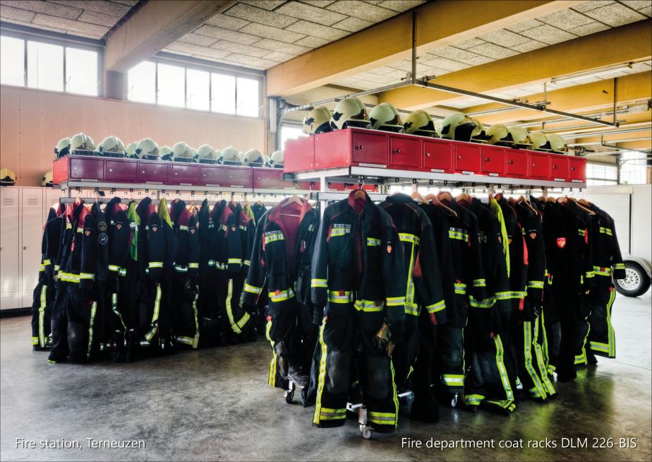 Fire station, Terneuzen_Fire department coat racks DLM 226-BIS